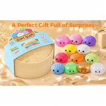 12 Styles Random Color Cute Steamed Bun Squishy Toy 1pc Kawaii Food Simulation Slow Rising Stress Relief Fidget Sensory Plaything For Kids Adults Desk Decor Party Favor Novelty Gag Gift Anxiety Relief - 彩色 - 查看 9