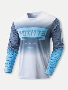 HISERWA Men's Ice Silk Summer Motocross Jersey – Long Sleeve Ultra Breathable Quick Dry Oversized Downhill MTB Shirt For BMX Mountain Bike Enduro Racing - Black - View 1