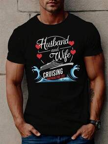Camiseta unisex de manga corta, camiseta casual de cuello redondo para hombre|TejerTela,GeométricoCorazonesDiseño,EsposoYEsposaCruzeoSociosParaVida,RegularAjusteConLigeroEstira,VeranoSuperior,180Gplayerashombre, , , Dazymujer,romwehombres, bohochic,maestrasregalos,camisetaparaconjuntos de mujercon curvasparamu,y2k, - Negro - Ver 6