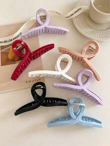 1/6pcs Silicone Soft Claw-Shaped Hair Clips, Non-Slip Elegant Minimalist Design, Occipital Hair Clips, Large Size For Women Daily Wear, Party, Travel, Autumn/Winter Holiday Fashion Accessories - Multicolor #2 - View 6