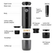 Portable Italian Espresso Machine, Cordless Coffee Machine, USB Charging, Self Heating Function, Portable Capsule Coffee Machine, Compatible With Ground Coffee And Capsules. Suitable For Home, Office, Outdoor Camping, And RV. - Coffee Machine - View 3