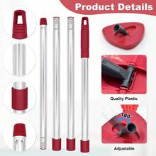 2 buah/Set (1 Set) Gagang Pel Pengganti + Alas Segitiga, Cocok Untuk Sistem 1 Tangki O-Cedar EasyWring, Gagang Pel Teleskopik Stainless Steel, Mudah Dipasang, Aksesori Pembersih Rumah Tangga Tahan Lama - Beraneka warna - View 3