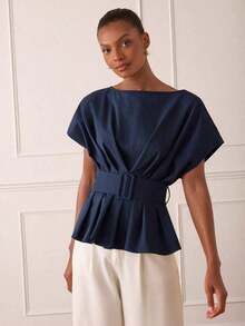 Elegant Women's Shirt With A Fitted Waist, A Stylish And Versatile Blouse Suitable For Work, Casual Outings, Meetings, Dates, Parties, Leisure, Vacations, Summer, And Holiday Travel. - 黑色 - 查看 5