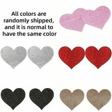 20/10/2pcs - Summer New Mesh Glitter Shiny Heart/X-Shaped Nipple Covers, Anti-Glare Breast Petals, Sexy Nipple Pasties, Invisible Disposable Breast Petals For Women, Valentine's Day, Beach Essentials, Pool Float - Nipple Covers - View 8