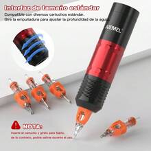 Kit De Tatuajes Profesional JUEMEL, Con Máquina Para Tatuar Inalámbrica Recargable 2400mAh, Motor Sin Escobillas De Alta Velocidad, Bajo Ruido, Cuerpo Ligero Y Accesorios Completos - Albaricoque - Ver 7