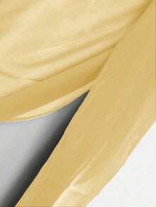 Conjunto de falda cubierta de verano para mujeres en vacaciones en la playa con cintura ajustable y unicolor - Amarillo claro - Ver 3