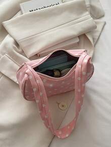 Fashionable New Candy Color Cloud Shaped Purse, Solid Color Shoulder Bag, Cute Underarm Bag - Pink - View 9