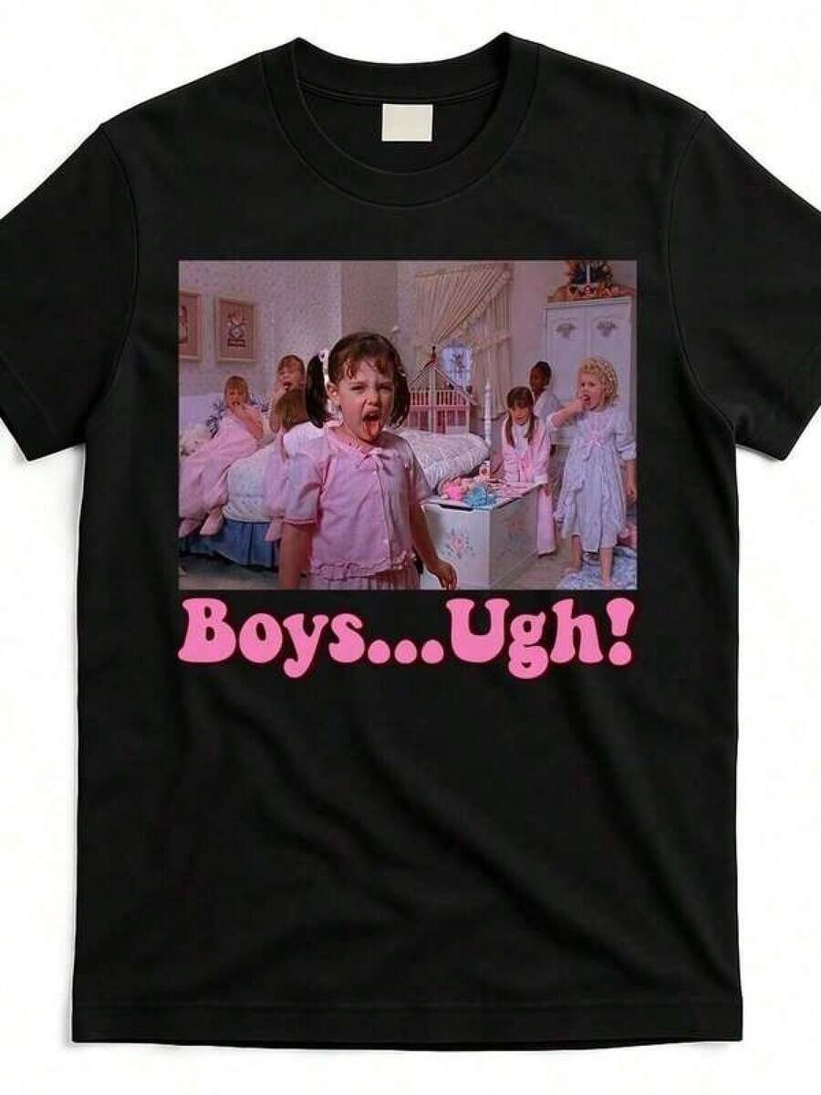Camiseta gráfica divertida de San Valentín para pequeños traviesos - ¡Ugh! Camiseta Unisex Retro Streetwear, Cuello Redondo, Manga Corta, para Adultos, Lavable, Casual, KN7R - Negro - Ver 1