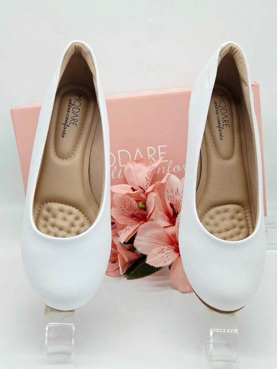 Modare Ankle Strap Shoe With Flexible Napa Leather Heel - Comfortable - White (7032.500) - View 1