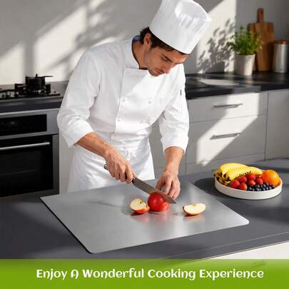 304 Stainless Steel Cutting Board Butcher Block Household Rolling Board Kitchen Supplies, Food Preparation, Meal Prep Tools, Modern Cutting Surface, Sleek Kitchen Tool, Rustresistant Material, Easy To Clean, Versatile Cutting Mat, Kitchen Work Surface, Culinary Students, Home Chefs