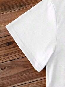 Women's Casual Cotton T-Shirt, Short-Sleeved, With A Skull And Flower Print, Round Neck, Washable, Comfortable, Soft, And Suitable For All Seasons. Loose-Fitting Casual Wear For Women, Suitable For Everyday Wear, Simple And Versatile, Perfect For Parties, Dates, Gifts, Vacations, And Travel. One Piece. Versatile Style Suitable For Summer. - 白色的 - 查看 5