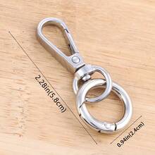 2pcs Rotating Clasp, Double-Ended Rotating Spring Clasp Hook Metal Rotating Clasp Carabiner With Spring O-Ring Suitable For Key Chain, Bag, Wallet, Lanyard DIY Crafts - Gun color - View 6