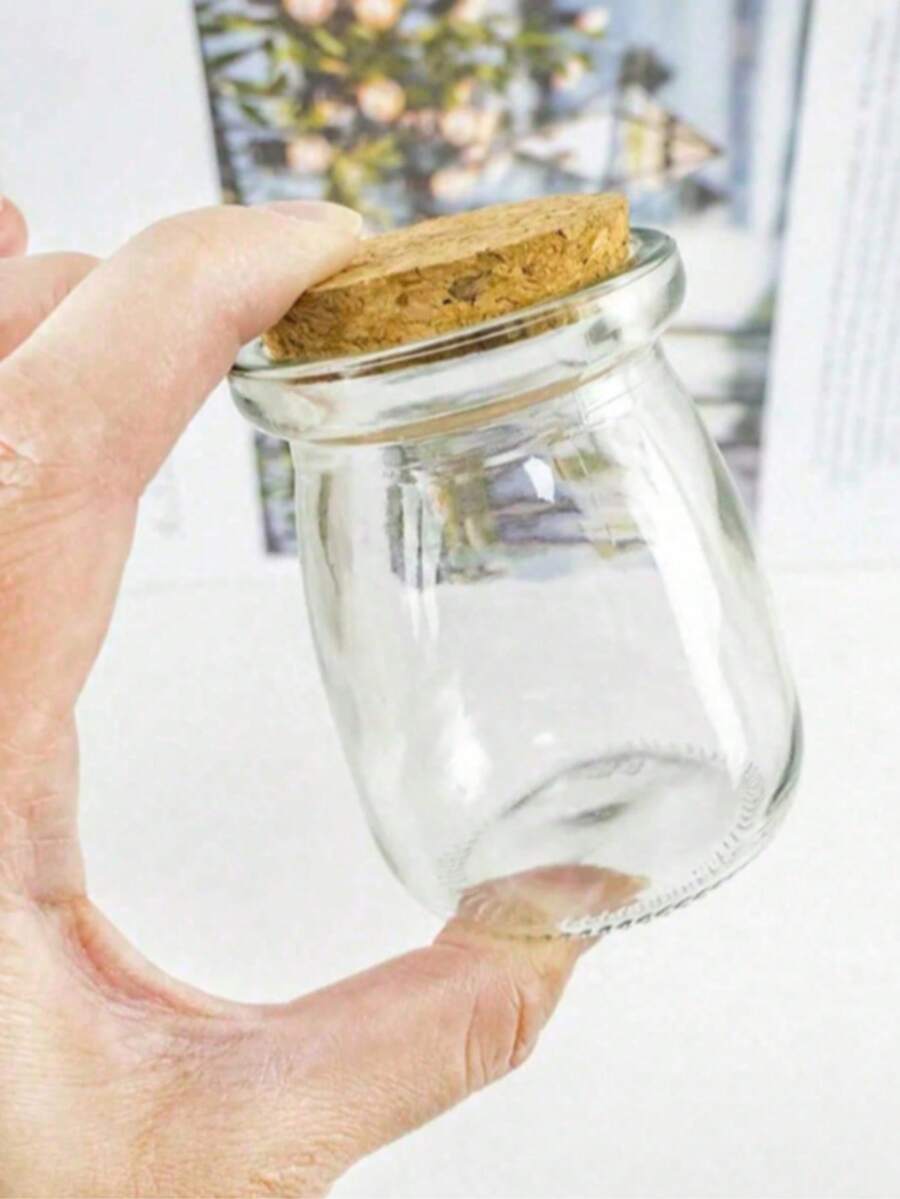 6 piezas Botellas pequeñas de pudín resistentes al calor de 100ml, Botellas de yogur, Frascos Mason con tapa de corcho, Tazas de mousse, Frascos Mason estrella de la suerte, Botellas de vidrio mini para deseos, Saleros de baño, Saleros para mascarillas faciales, Frascos dispensadores, Botellas dispensadoras de velas - Multicolor - Ver 1
