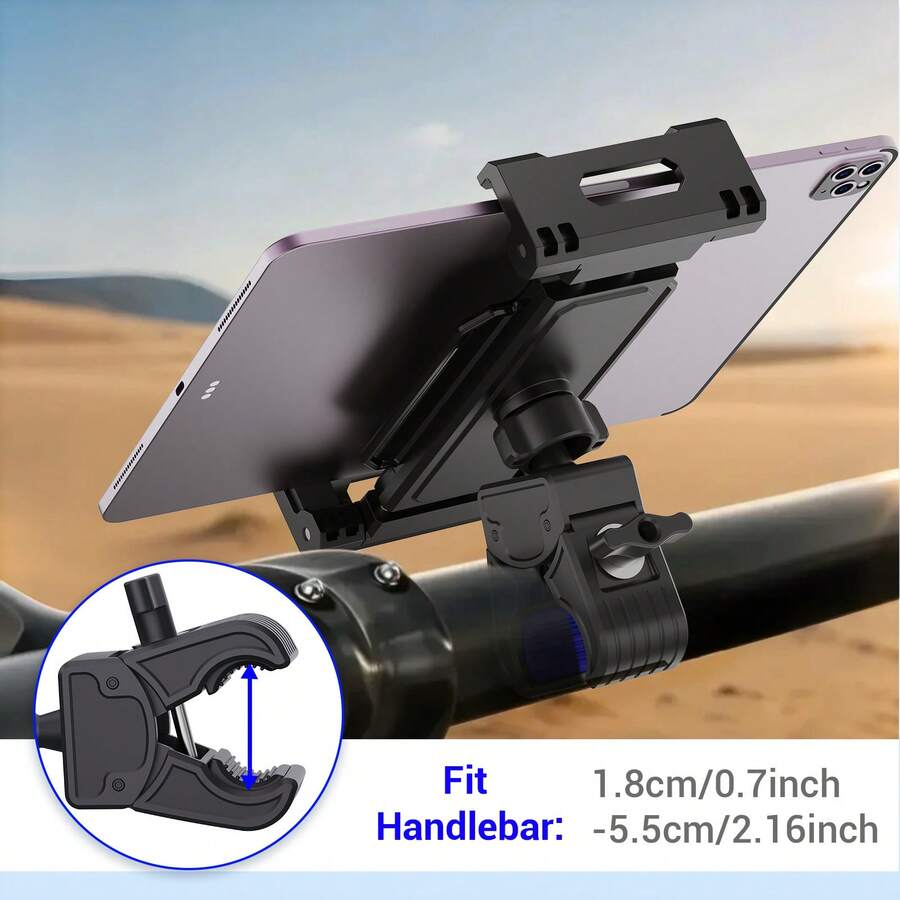 xnyocn Giá đỡ máy tính bảng xoay được dành cho xe đạp tập, phù hợp với điện thoại và máy tính bảng từ 7-11 inch, được thiết kế cho xe đạp tập thể dục, máy chạy bộ và giá đỡ micro, có thể gắn trên tay lái xe đạp tập thể dục. - Xem 1