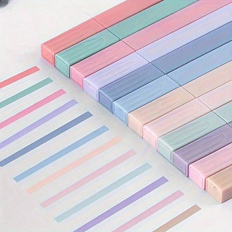 1 Set Creative Mild Color Art Markers, Smooth Gliding Assorted Highlighting Pens For Coloring Book, Scrapbooking & Doodling, Ideal Back To School Gift For Kids & Girls - A - 查看 1
