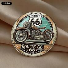 2D Flat - 2D Flat Motorcycle Brooch, Stainless Steel Material, Round Glass Top, Unique Creative Accessory Suitable For Backpacks, Clothes, Collars And Hats - A - View 3