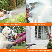 2/1pcs High Pressure Car Wash Water Gun, 4 Adjustable Spray Modes, Leak-Proof Design, Durable & Universal, With 4-Point Water Connector, Suitable For Car Washing, Watering Flowers, Floor Cleaning, Multi-Functional Home Cleaning Tool - Sets - View 3