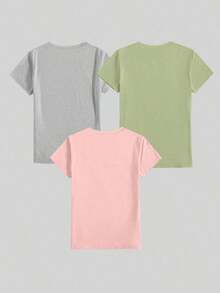 Camiseta de manga corta con cuello redondo y diseño de corazón estampado de leopardo, adecuada para uso casual diario y al aire libre, apta para todas las estaciones - Multicolor 3 - Ver 2