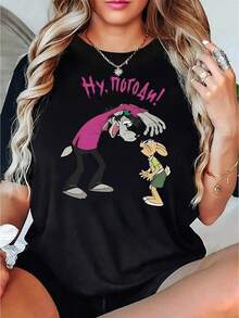 A Unique And Fun T-Shirt Design Featuring Iconic Characters In A Y2K Style For Those Who Love Retro Fashion. Perfect For Highlighting Your Personality On Any Occasion And Expressing Your Love For Pop Culture. Ideal For All Ages, Don't Miss Out! IR5X - 黑色 - 查看 7