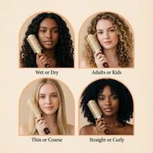 1pc Curling Hair Brush, Cartoon Styling Comb, Inward Curved Comb, Hair Styling Tool - Apricot - View 9
