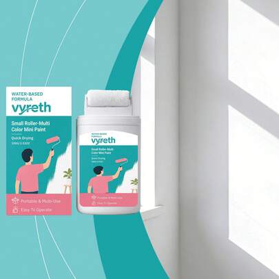 100克 Vyreth 墙面修补滚筒漆，水性快干迷你滚筒漆，便携式墙面修补漆，用于覆盖墙面污渍，家居DIY翻新