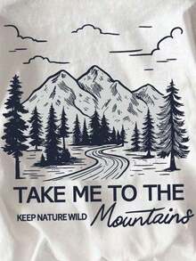 Women's Casual Short-Sleeve Crew Neck T-Shirt With Letter And Graphic Print For Summer, Made Of Pure Cotton. Women's T-Shirts, Women's Blouses, Casual Blouses For Ladies - 白色 2 - 查看 5
