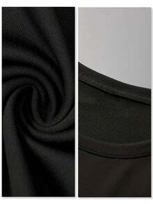 Men Plus Size T-Shirts - Black - View 5