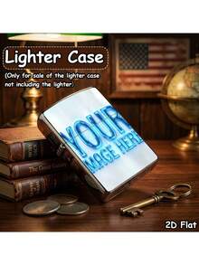 Custom DIY Photo Lighter Case, Personalized Logo & Message Metal Lighter Shell, Unique Graduation Gift, Cool Aesthetic Accessory For Men, Women (Case Only) - Printing - View 1