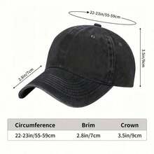 1PC Brown Skin Girl Graphic Vintage Washed Baseball Cap, Lightweight Casual Retro Hat For Women Summer Sports Vacation Daily Wear - Washed Baseball Cap - View 3