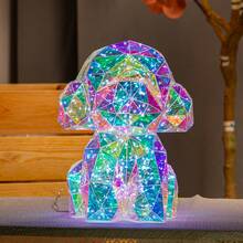 30cm Personalized Pet Dog Lamp, Colorful Teddy Dog Light, USB Powered, Unique Desktop Decor, Handmade Creative Gift For Wedding, Valentine's Day, Birthday - 30cm Teddy Dog - View 7