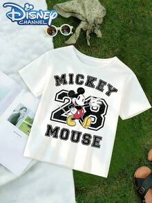 Disney Casual Style Men's T-Shirt Mickey Mouse Graphic Summer Wear For Kids And Teens Gift - White - View 2