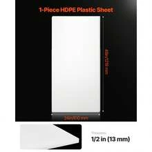 HDPE Plastic Sheet Board, 1 Pack High Density Polyethylene Sheet Plastic Panel, 24 X 48 Inch 1/2 Inch Thick Customizable Plastic Panels, For DIY Crafts, Heavy Duty Industrial Equipment, White - White HDPE Sheet 1pc 24*48" - View 2