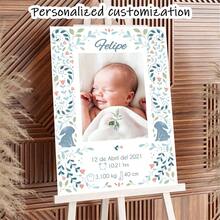 Hello World Personalized Baby Birth Sign, Custom Newborn Stats Wall Art, Gender Neutral Nursery Decor - Multicolor - View 2