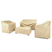 Cubiertas de muebles de patio BANER GARDEN cubierta de muebles de exterior impermeable juego de cubiertas de muebles de patio para juego de conversación al aire libre de 4 piezas juego de cubiertas - Beis - Ver 2
