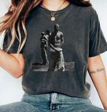 SWAG 2026 Coachella 2000s Pop Nostalgic T-Shirt, With You Era Album Theme Tee, New For Men And Women, 100% Cotton, Distinctive Portrait Print, Crew Neck, Short Sleeve, Streetwear, Breathable, Soft, Unisex T-Shirt For Summer Outings, Casual Daily Wear For JB XRKB Fans - 黑色 8 - 查看 6