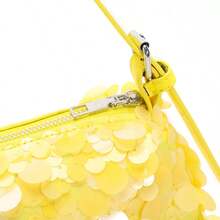 Túi xách nữ PVC đính sequin kiểu baguette mới về, túi đeo chéo tiện dụng, túi dự tiệc/đám cưới. - Vàng - Xem 6