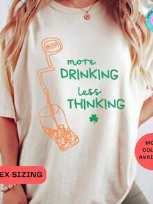 1 St. Patrick's Day T-Shirt For Beer Day, Funny St. Patrick's Day T-Shirt, Lucky T-Shirt, Funny St. Patrick's T-Shirt For Pub Crawls, 180g 100% Cotton. - 白色 - 查看 6
