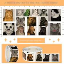 500 Animal Battle Face Stickers Roll | Fun Meme Animal Stickers For Laptops, Water Bottles, And Laptops | Virus Grade Gigachad Animal Stickers For Meme Enthusiasts And Laptop Users - Multicolor - View 6