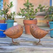 1/2 Stücke Vintage Metall Garten Vogel Statue - Rustikale Outdoor Kleine Vogel Dekoration, Freistehende Vogel-förmige Garten Ornament, Eisen Kunst Outdoor Dekoration geeignet für Blumenbeete, Terrassen und Rasenflächen, Bauernhof Yard Skulptur - Metallvogel - Übersicht 10