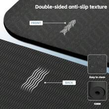 Tapete de yoga grande de 193 x 102 x 1 cm antideslizante ancho y grueso versátil para estiramientos estudio de yoga gimnasio entrenamientos en casa y en exteriores - negro - Ver 6