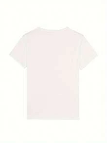 Camiseta de cuello redondo con estampado de para mujer - Divertido diseño de pollo de dibujos animados con gafas rosas y corazones, camiseta casual de manga corta para primavera y verano, blanca, camiseta de pollo,% - Negro - Ver 2