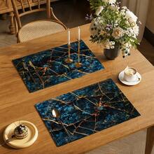 1 pieza Mantel individual de lino texturizado dorado, tapete para desayuno, posavasos de café, base para tazón, accesorio de cocina, fácil de limpiar, apto para el hogar, restaurante, decoración del comedor, regalo festivo, regalo para amigos, juego de múltiples piezas - Multicolor - Ver 8