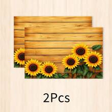 1 pieza Mantel individual de lino con girasol, tapete para desayuno, tapete para café, base para tazón, accesorio de cocina, fácil de limpiar, mantel para comedor, adecuado para el hogar, restaurante, decoración de restaurante, regalo de fiesta, regalo para amigos, juego de múltiples piezas - Multicolor - Ver 13