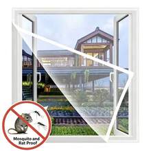 YOKIO Malla Mosquitera Blanca para Ventana - Fibra de Vidrio Invisible, Malla Fina y Transpirable, Adecuada para Protección contra Insectos y Malla Mosquitera para Ventana/Puerta | Tela de Malla Invisible | Pantalla de Ventana de Plástico, Fácil Instalación sin Perforación - Ventanas mosquiteras - Ver 2