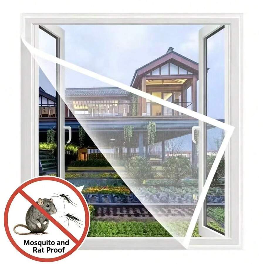 YOKIO Malla Mosquitera Blanca para Ventana - Fibra de Vidrio Invisible, Malla Fina y Transpirable, Adecuada para Protección contra Insectos y Malla Mosquitera para Ventana/Puerta | Tela de Malla Invisible | Pantalla de Ventana de Plástico, Fácil Instalación sin Perforación