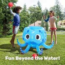 Sloosh - Juguetes de piscina, juego inflable 2 en 1, juego de flotador acuático, anillo de baloncesto de pulpo, juego de natación al aire última intervensión, juegos de piscina flotante para niños y - como en la imagen - Ver 4