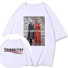 Luxury Men's Short Sleeve Tang Dynasty T-Shirt, Tang Dynasty Clothing, Humorous Cultural T-Shirt, Funny Thick Fabric T-Shirt, Fashionable. - 白色 - 查看 1