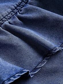 Women Denim Skirts - 深藍色 - 查看 4