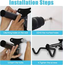 Tapsin Bike Storage Hook Wall Mounted Stretching Bracket Bicycle Rack Hanger Holder UK Load Max. 25Kgs/60Lbs Adjustable Angle With Hook - Black - View 5