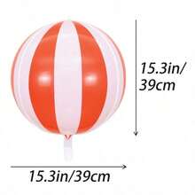 Elegant Striped 4D Round Foil Balloons Set, Red White And Blue Mylar Party Decor, Circus Carnival Gala Backdrop, 4th Of July Decorations, Father's Day Gift, Mother's Day Gift, Graduation, Appreciation Day Gifts, Anniversary, Birthday, Outdoor Inflatable Pool Party Supplies, Home Décor Room Decor, Balloon Wall Art Photo Props - View 5